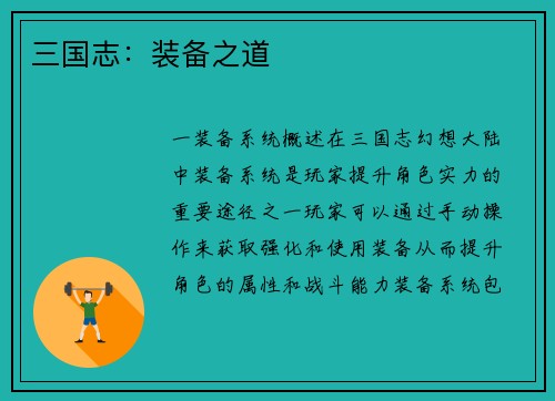三国志：装备之道